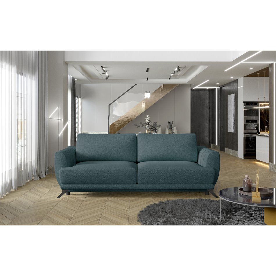 Elmego Extendable Sofa Bed – Blue Grande 75, Modern 3-Seater with Storage