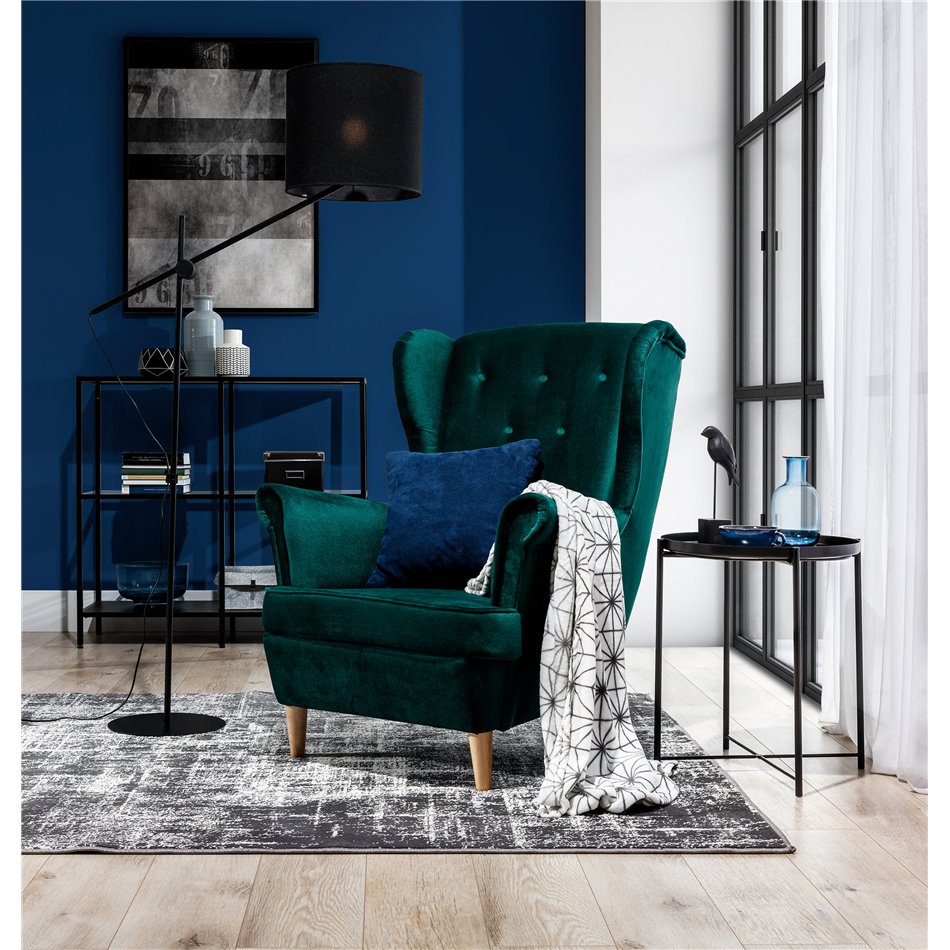Armchair Elaros, Monolith 37, velvet, green, H103x85x90cm