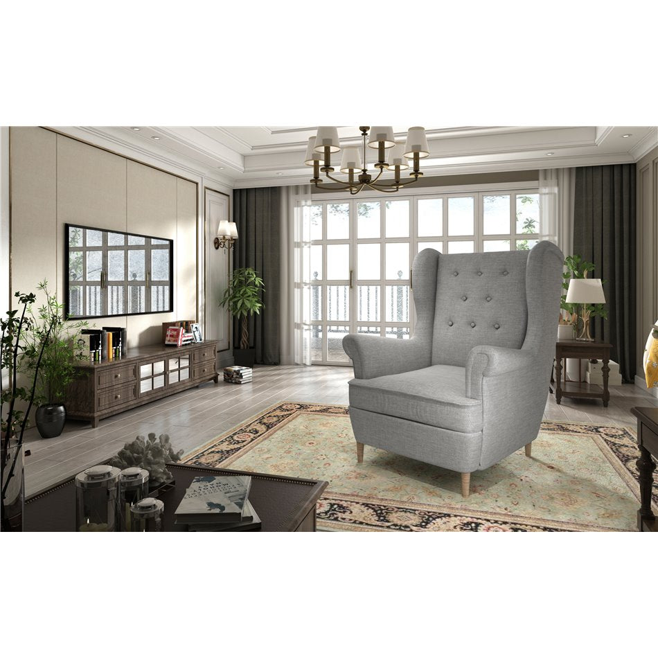 Armchair Elaros, Sawana 21, gray, H103x85x90cm