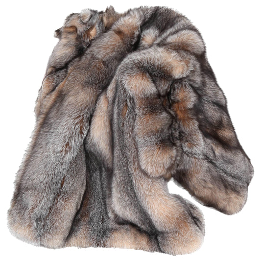Full Skins with Wool Crystal Fox Fur Throw