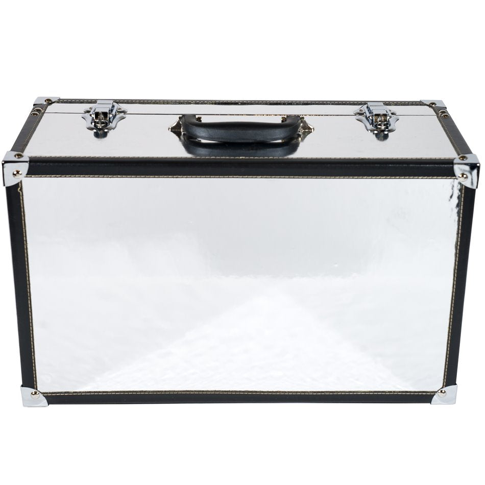 Wooden box Maella M, silver color, H23x40x16cm