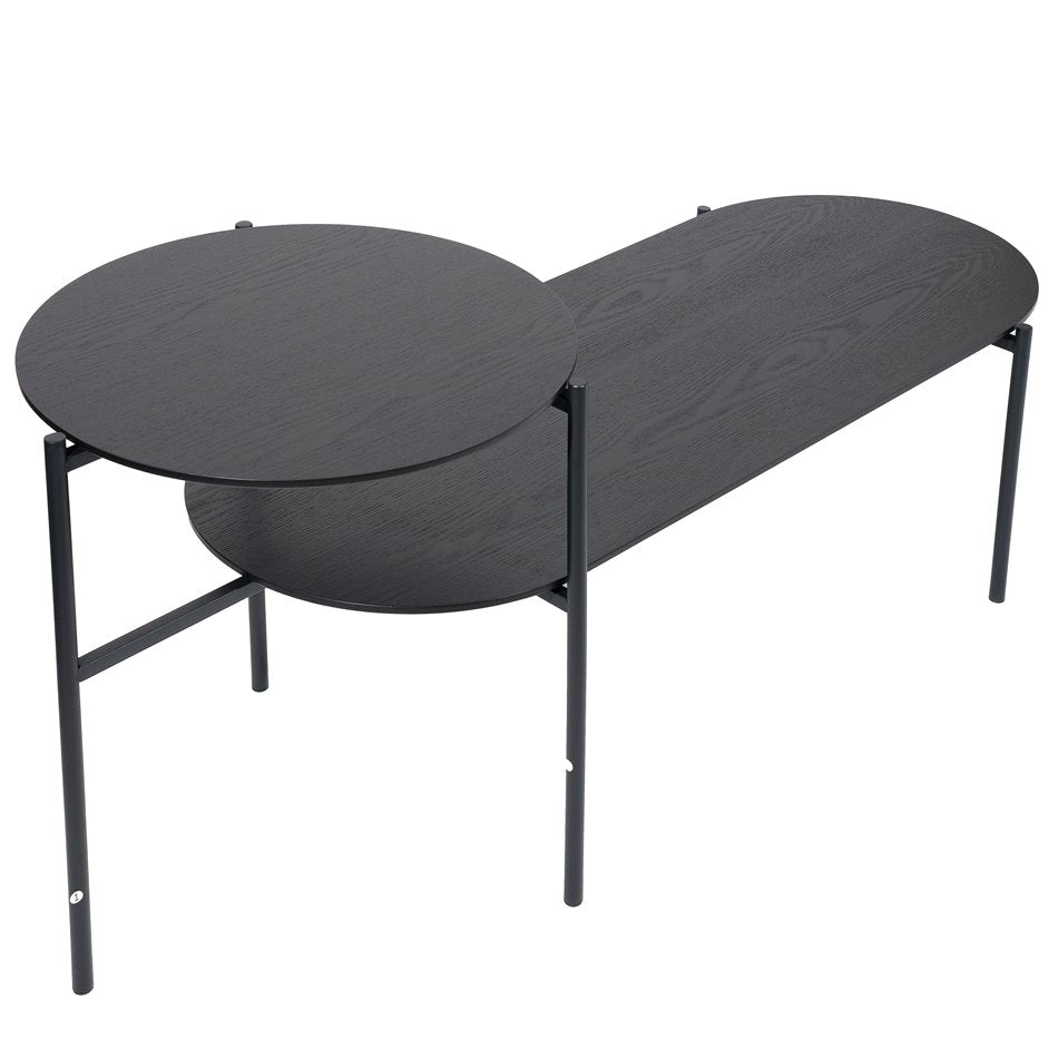 Black Nesting Coffee Table Set – Modern Rectangular Design (Set of 2)