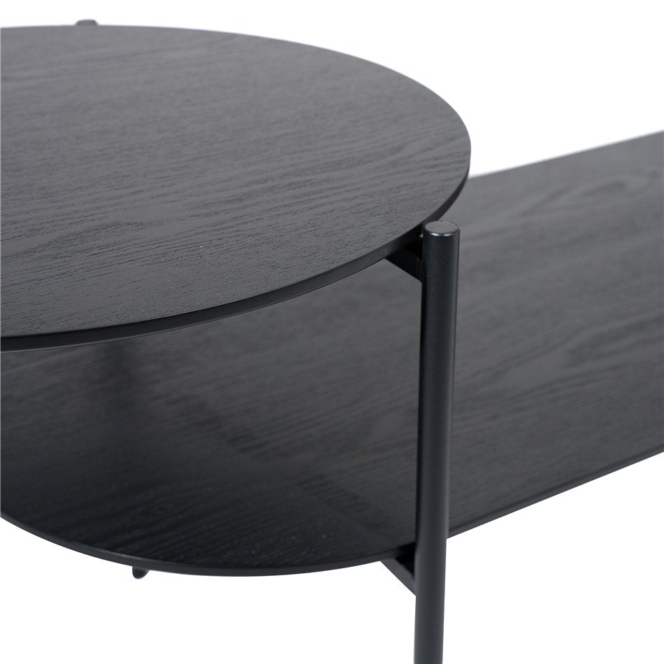 Black Nesting Coffee Table Set – Modern Rectangular Design (Set of 2)