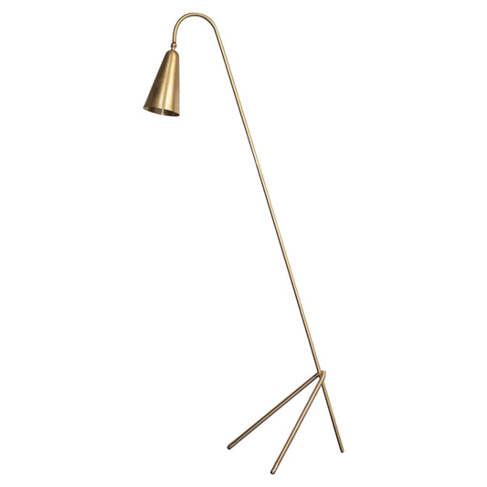 Natural Brass Contemporary-Modern Floor Lamp Handcrafted in Italy