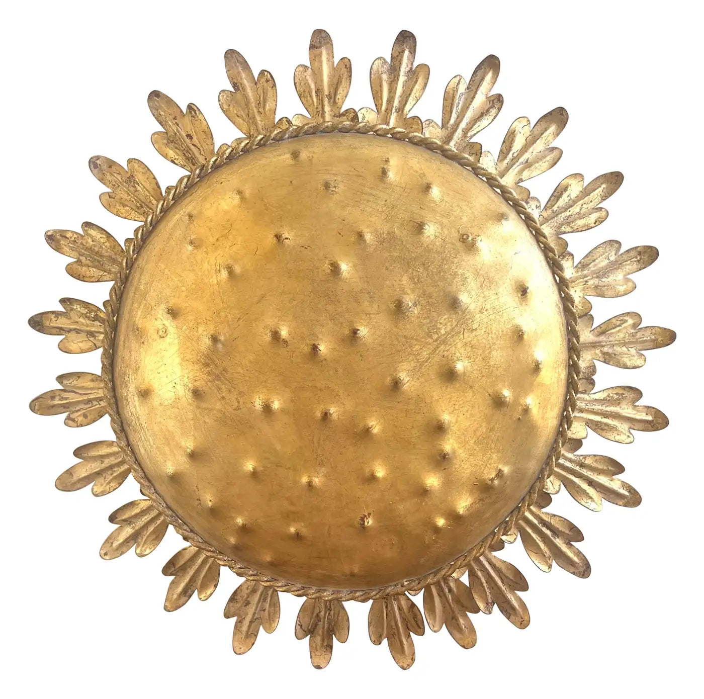 Gold Metal Sunburst Ceiling Light