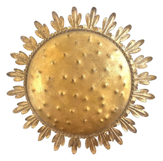 Gold Metal Sunburst Ceiling Light