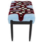 Stool with a colorful geometric pattern on a blue background
