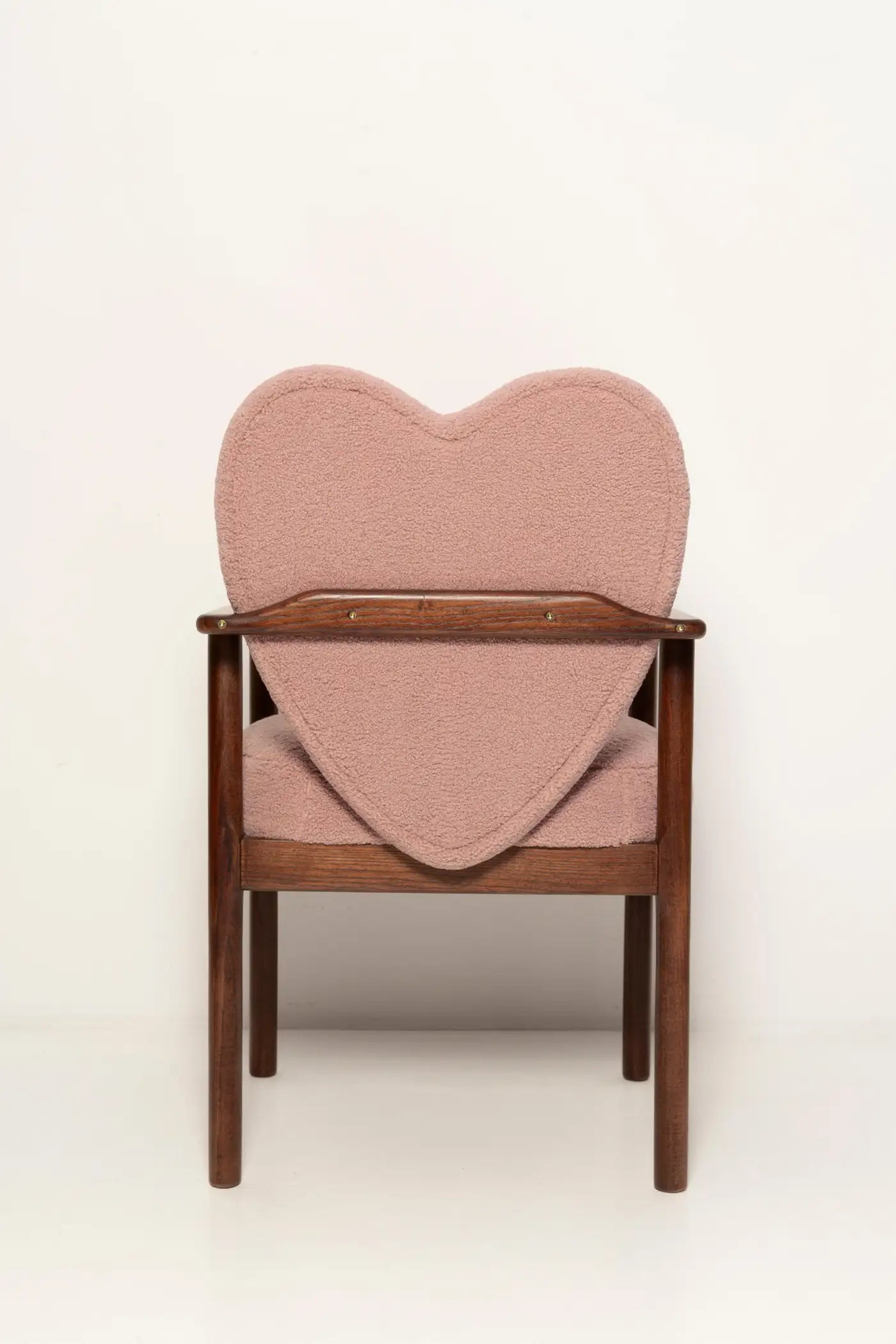 Heart Dining Chair in Pink Bouclé by Vintola Studio — Handmade in Poland