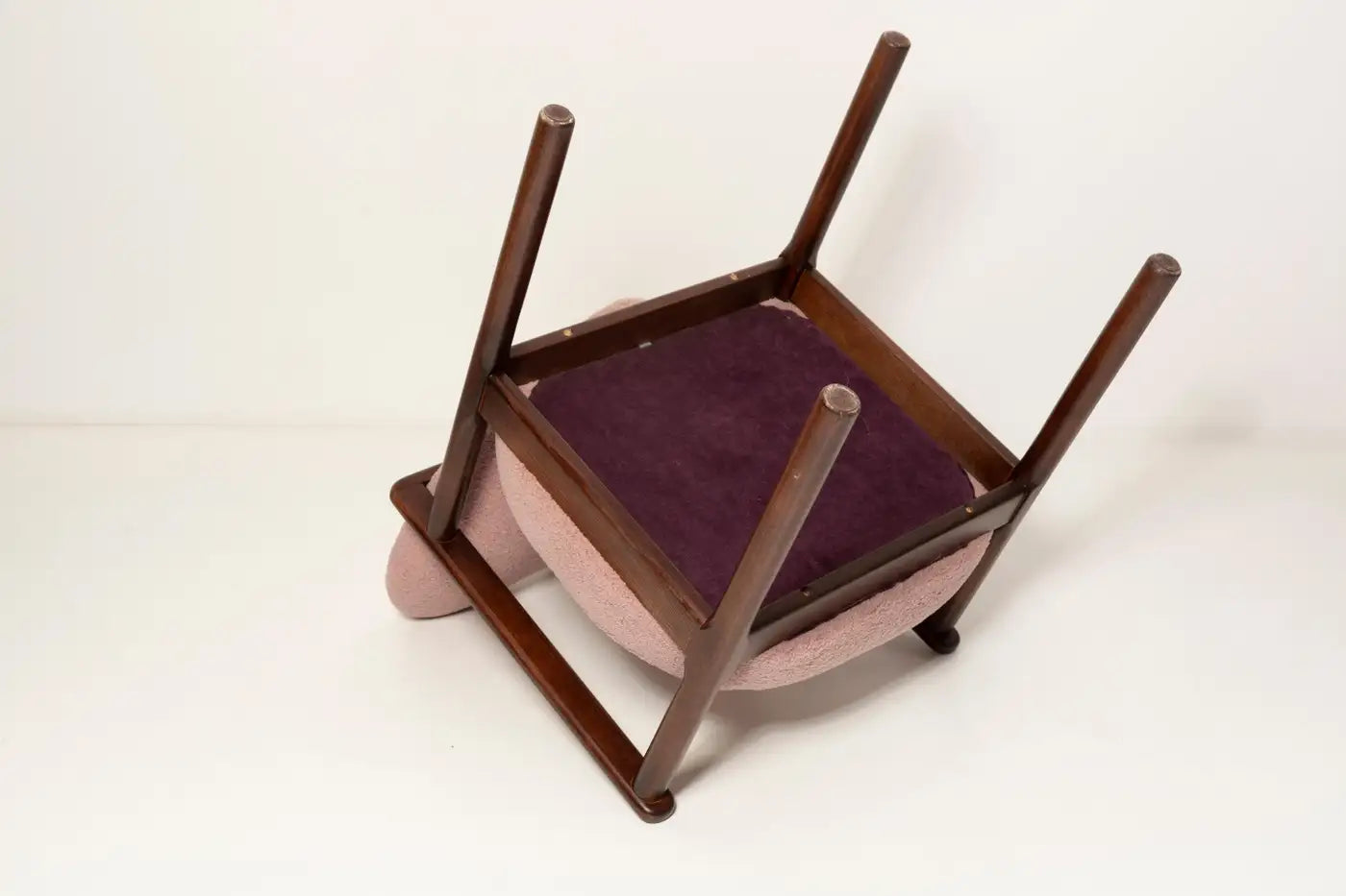 Heart Dining Chair in Pink Bouclé by Vintola Studio — Handmade in Poland