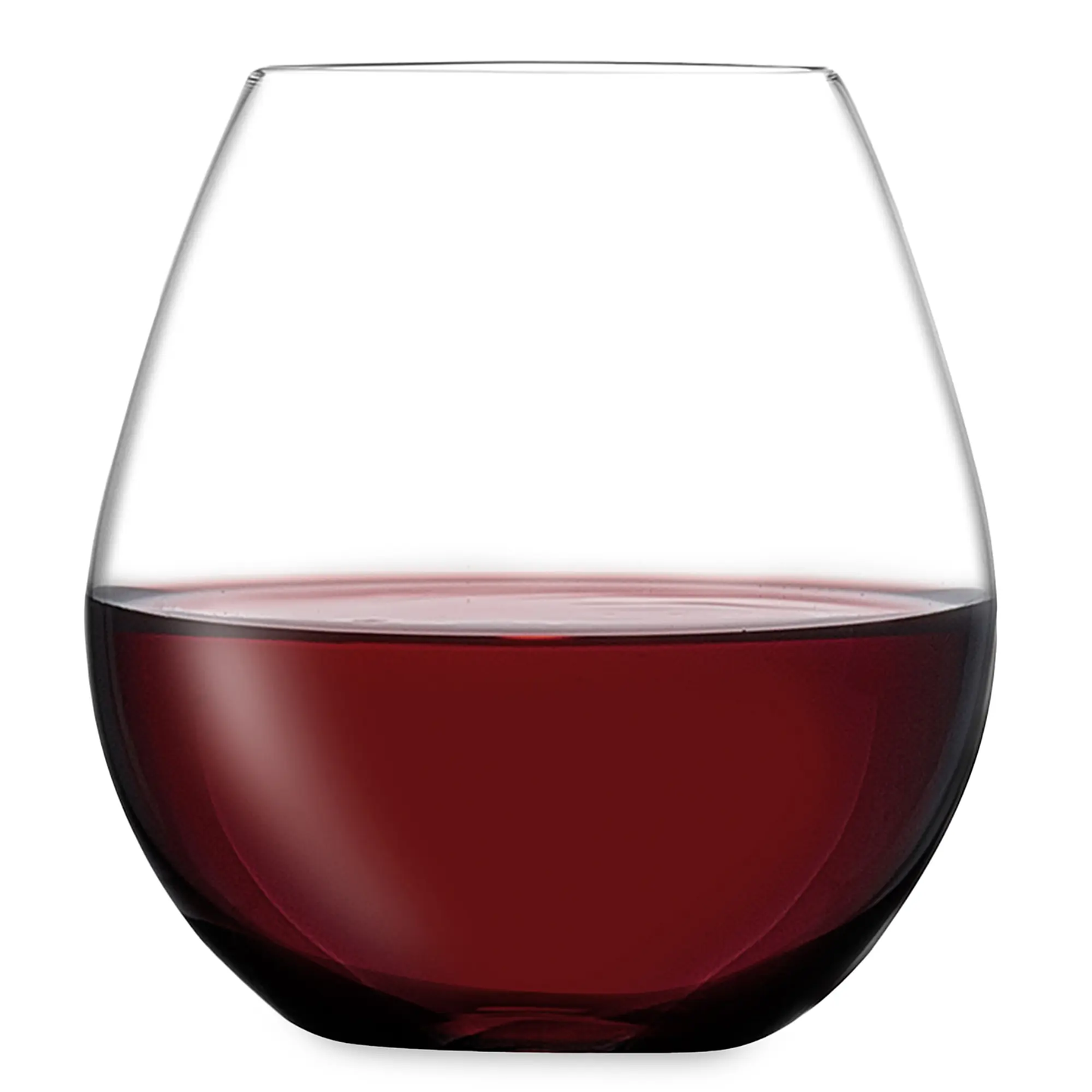 NUDE Glass Pure Stemless Burgundy Wine Glass Set – 4 Pieces