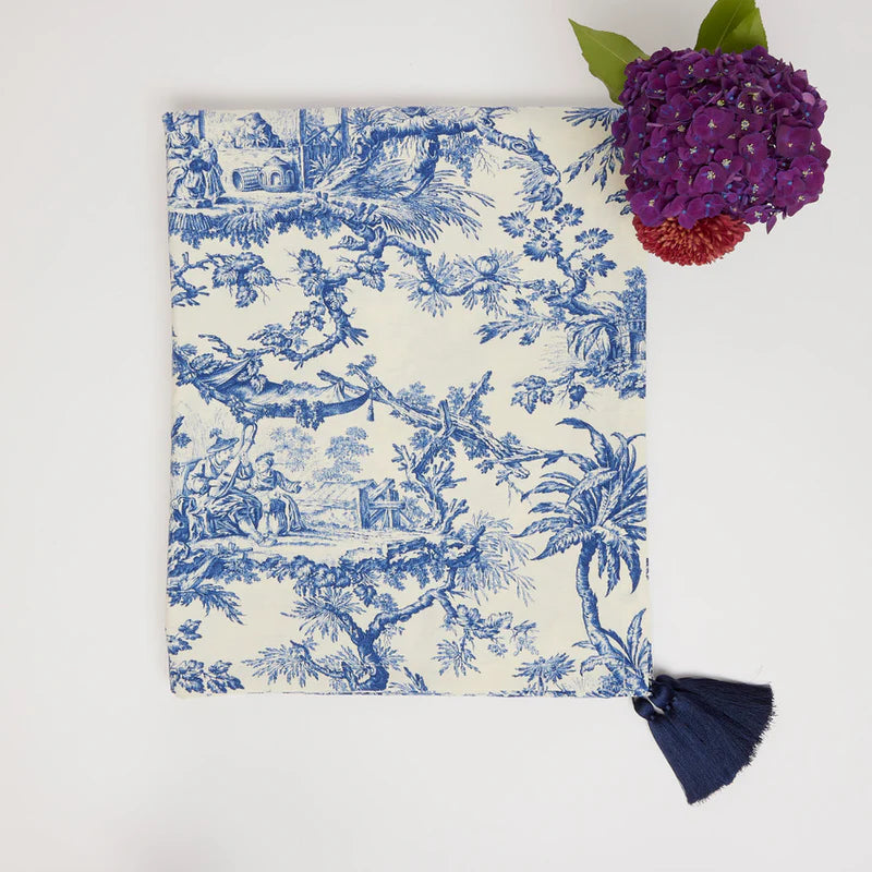 Dark Blue Toile Tablecloth – 150 x 300 cm