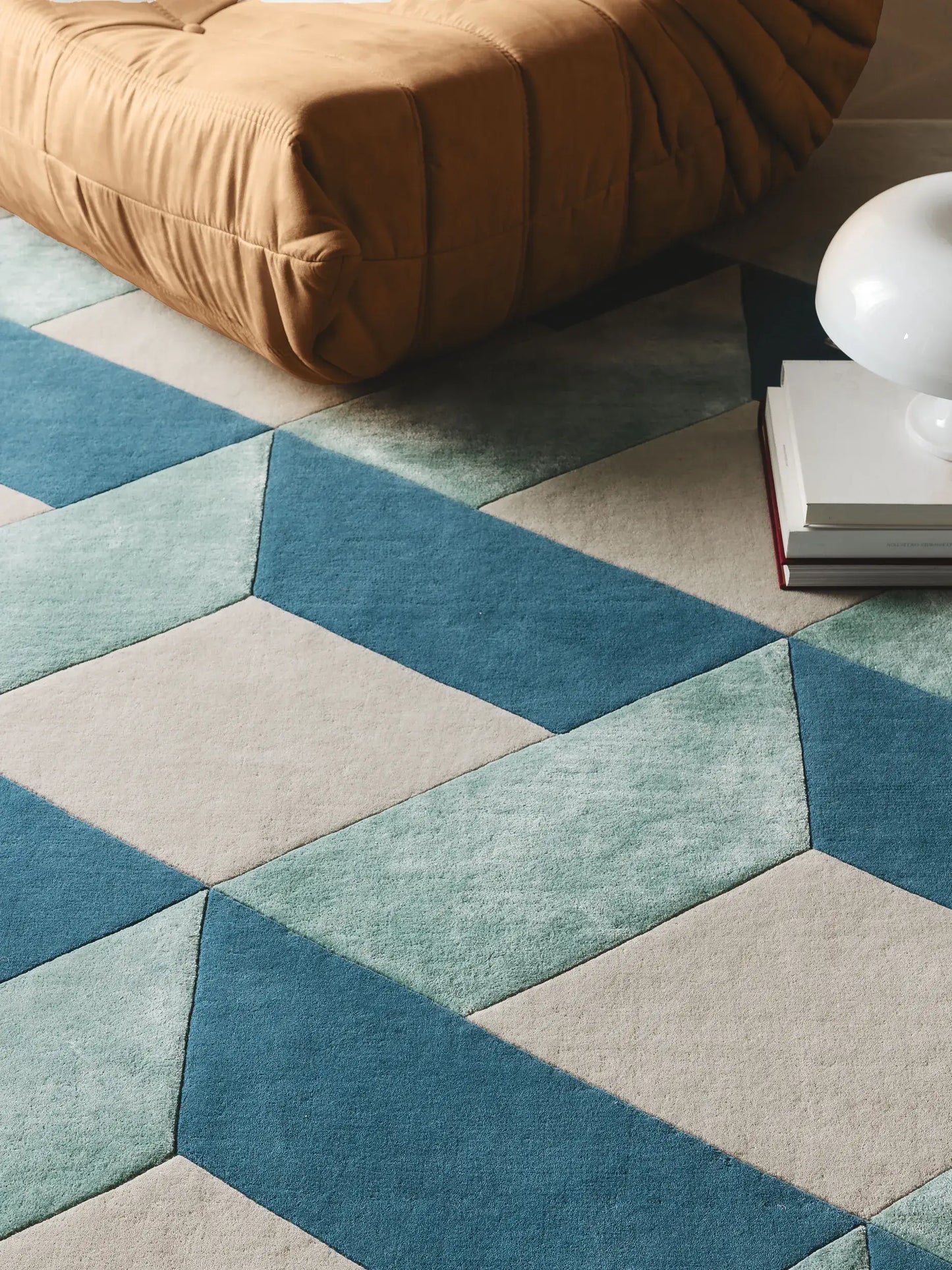 Paul Blue Wool & Lyocell Rug