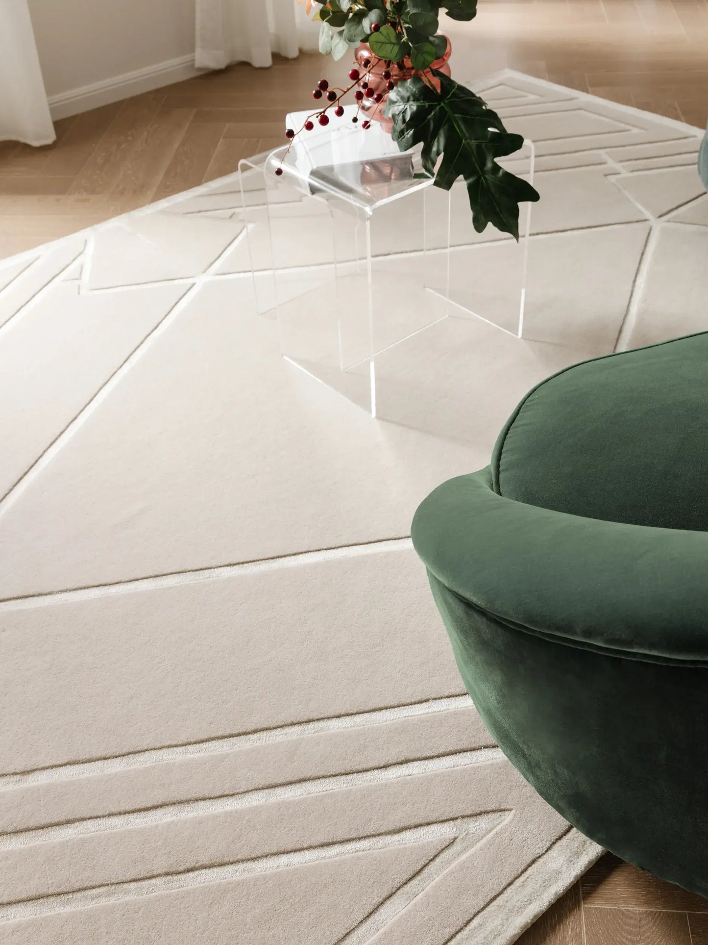 Luxury Wool & Lyocell Rug – Cream