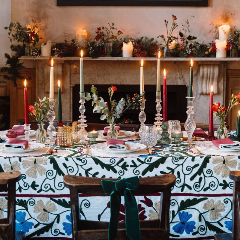 Noël Suzani Embroidered Tablecloth – 150 x 300 cm