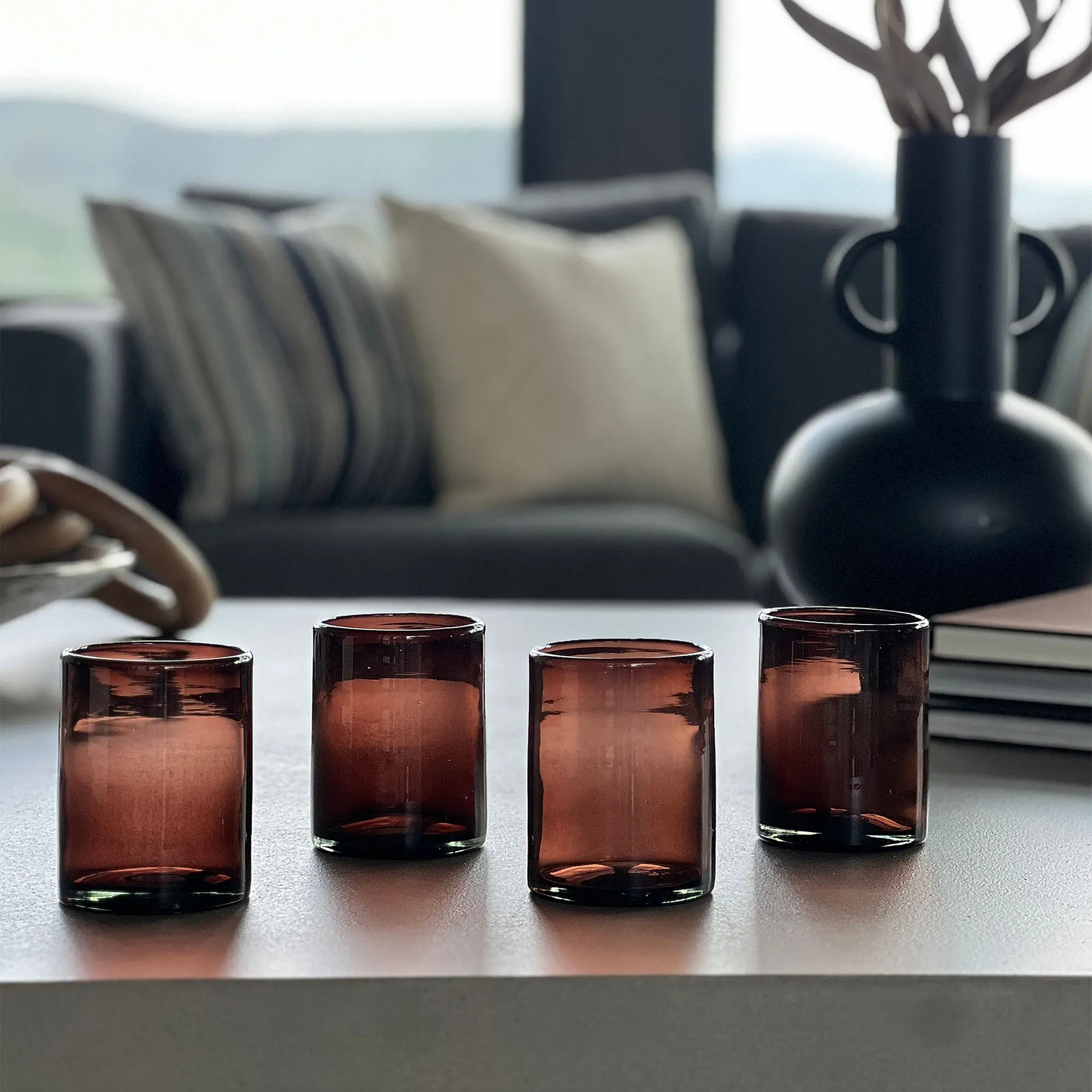 Handblown Short Glasses – Set of 4