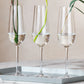 Rose Garden Crystal Champagne Flute Set of 4