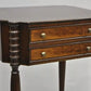 19th C. Antique Leg Burl Wood 2 Drawer Nightstand Side Table