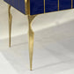 CONTEMPORARY ART DECO ROYAL BLUE GLASS MODERN CABINET / BAR