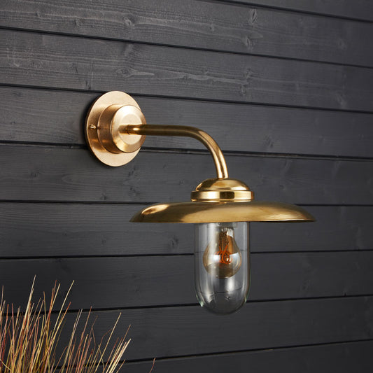Outdoor Hanging Wall Lantern – Coastal Captain (Brass)
