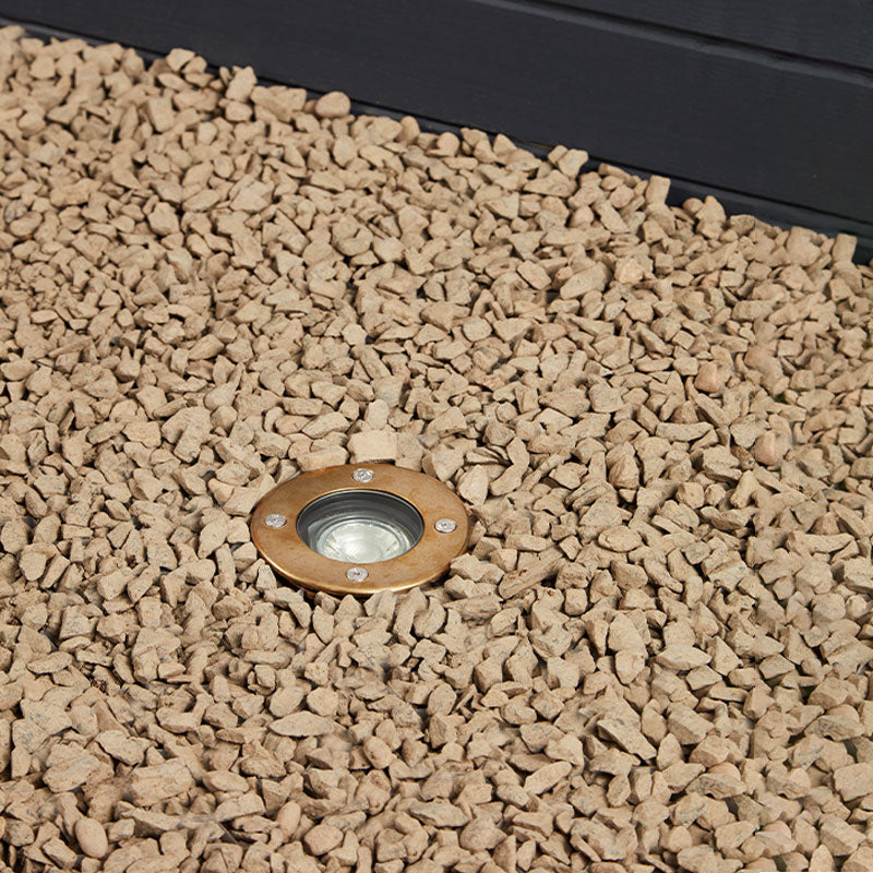 Round Recessed Ground Light – Tenby (Brass)