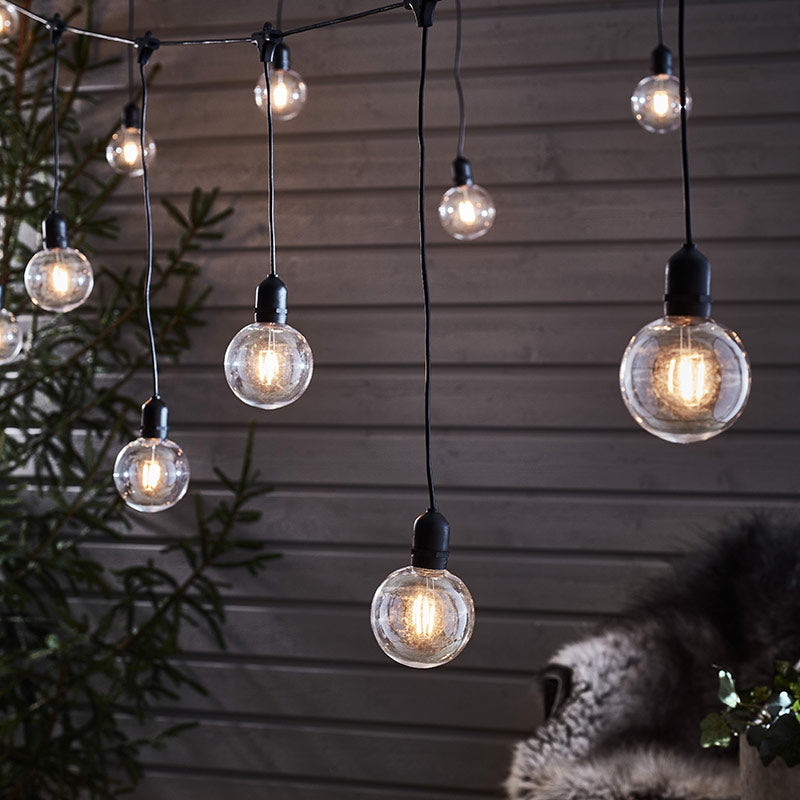 Garden 24 Deco Connectable Hanging LED Golf Ball Festoon Lights – 10 Lights Extension