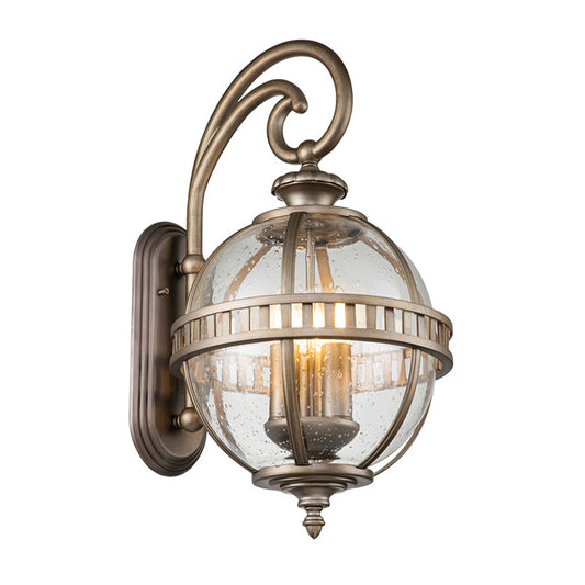 3-Light Lantern Outdoor Wall Light – Burnished Bronze Halleron