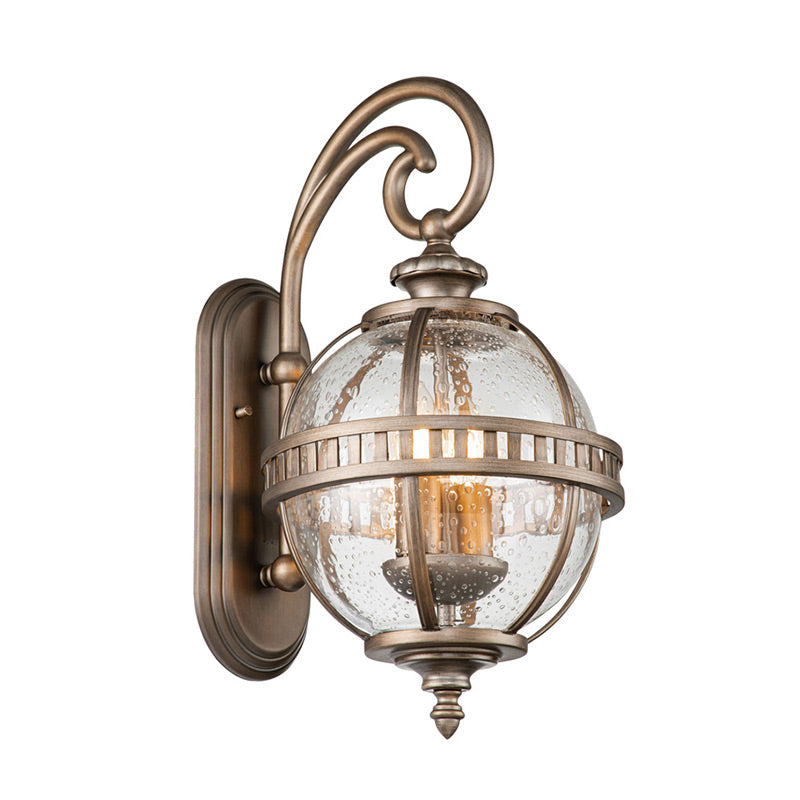 2-Light Exterior Lantern Wall Light – Burnished Bronze Halleron