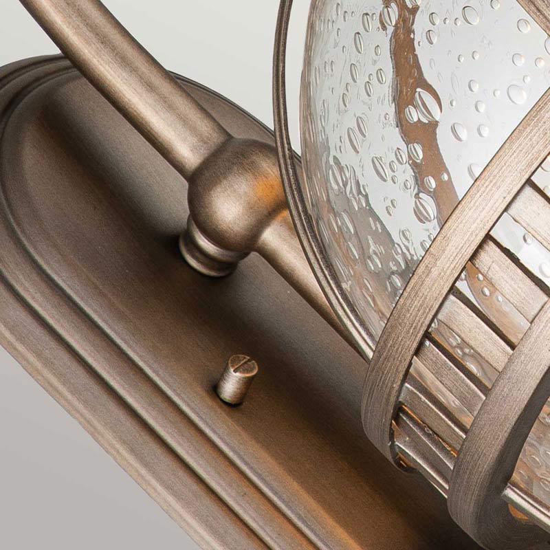 2-Light Exterior Lantern Wall Light – Burnished Bronze Halleron