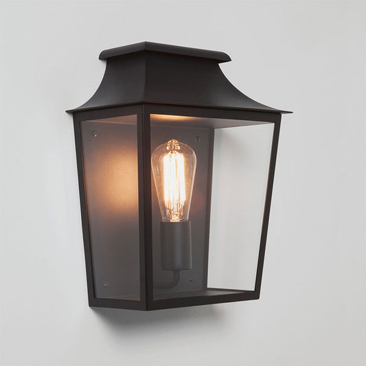 Half Lantern Outdoor Wall Light – Richmond (Textured Black)
