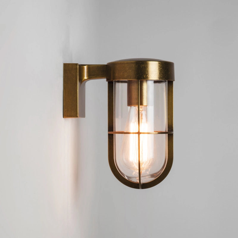 Outdoor Hanging Lantern Wall Light – Cabin (Antique Brass)