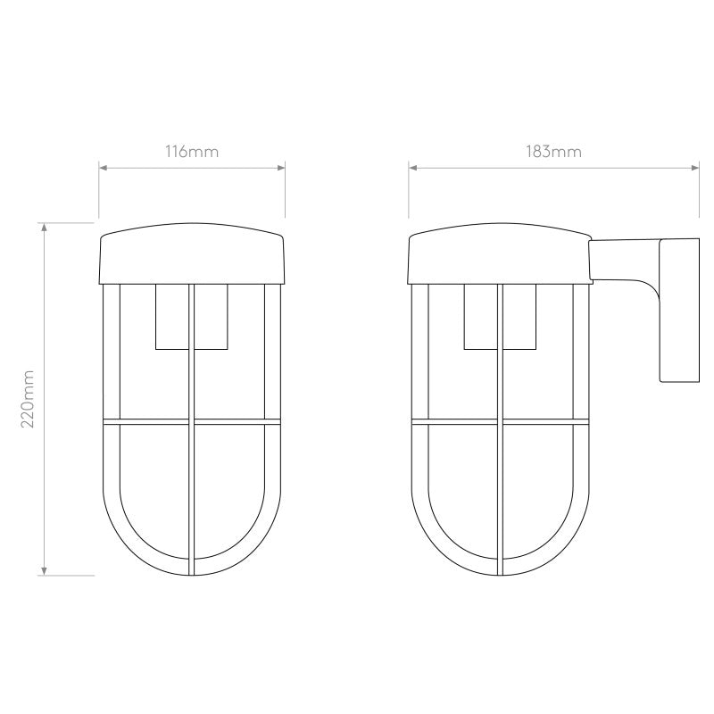 Outdoor Hanging Lantern Wall Light – Cabin (Antique Brass)