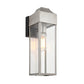 Modern Lantern-Style Outdoor Wall Light in Brushed Silver Finish