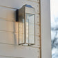 Modern Lantern-Style Outdoor Wall Light in Brushed Silver Finish