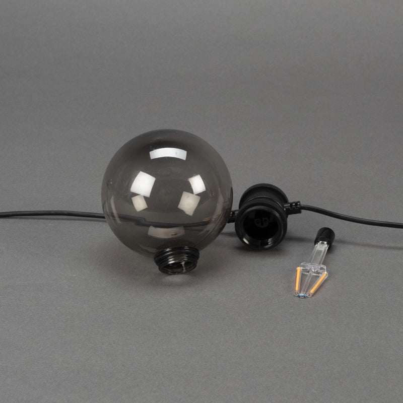 Konstsmide 4.5M Amber LED Smoked Glass Festoon Lights – 10 Lights