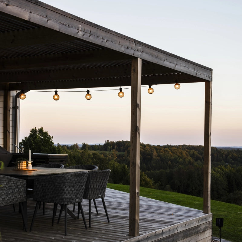 Konstsmide 4.5M Amber LED Smoked Glass Festoon Lights – 10 Lights