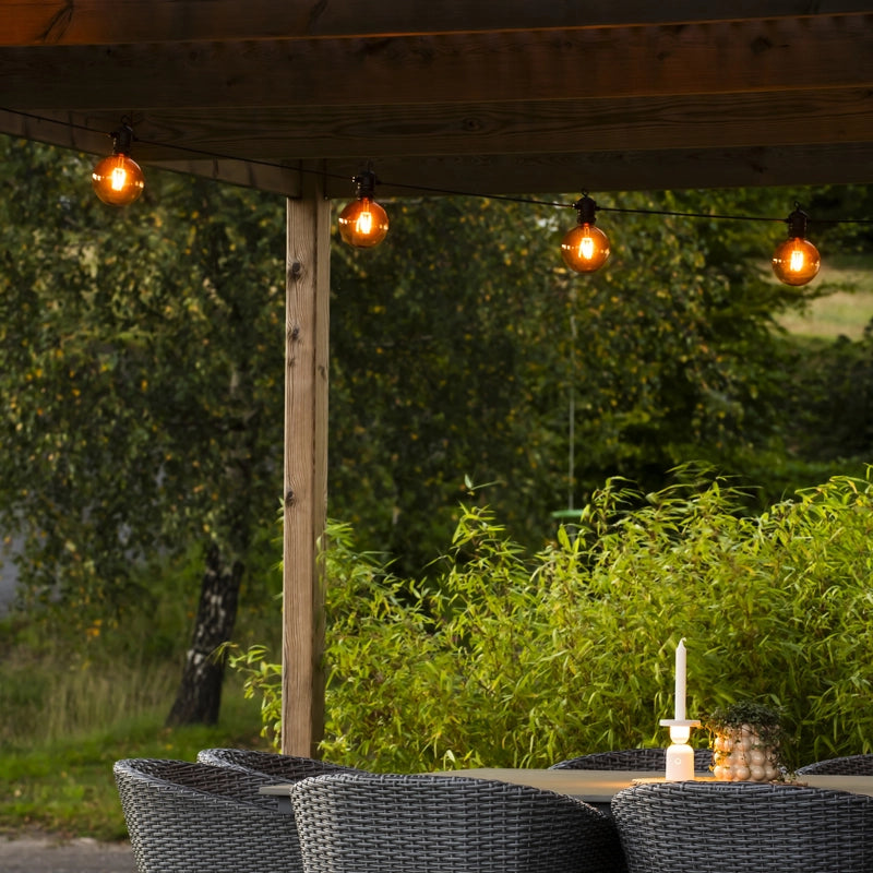 Konstsmide 4.5M Amber LED Glass Festoon Lights – 10 Lights