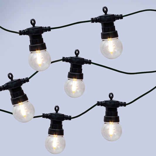 12V Golf Ball LED Festoon Lights – 10-Light Warm White Set