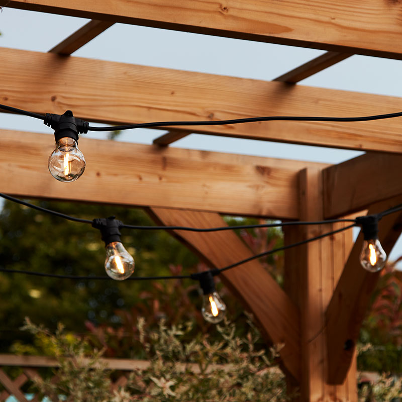 Edit Weatherproof Festoon Lighting – 10-Holder Black Socket String (10 m)