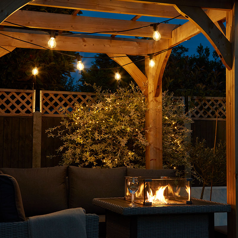 Edit Weatherproof Festoon Lighting – 10-Holder Black Socket String (10 m)