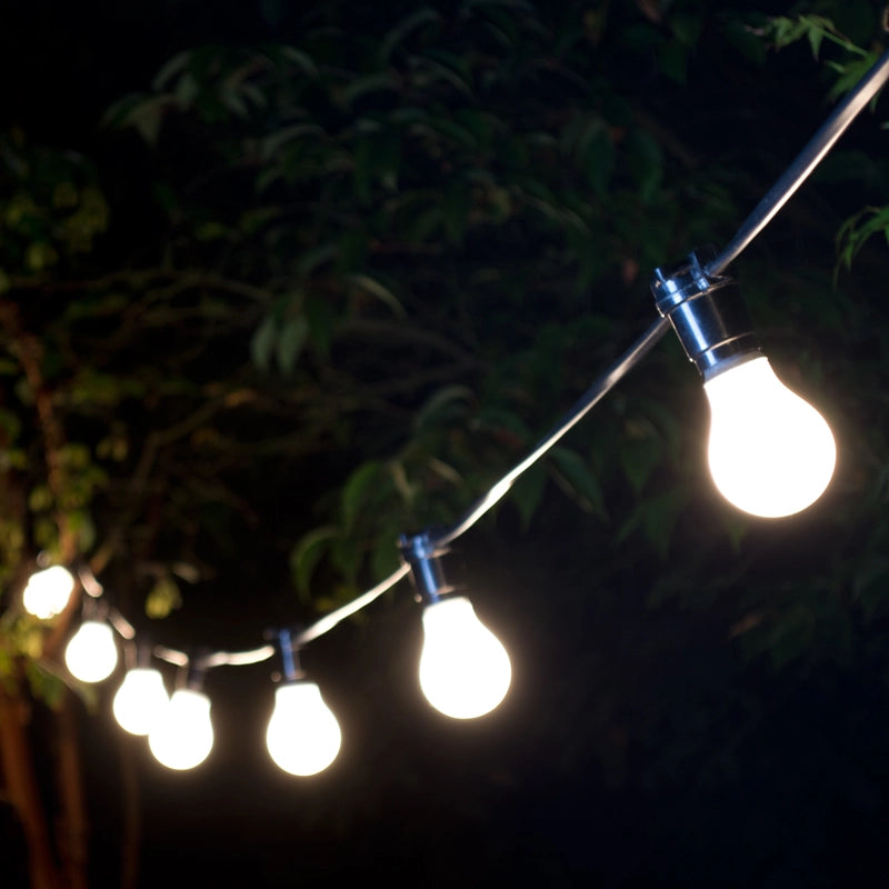 22M Weatherproof Festoon Lighting – 20 Black Bulb Holders