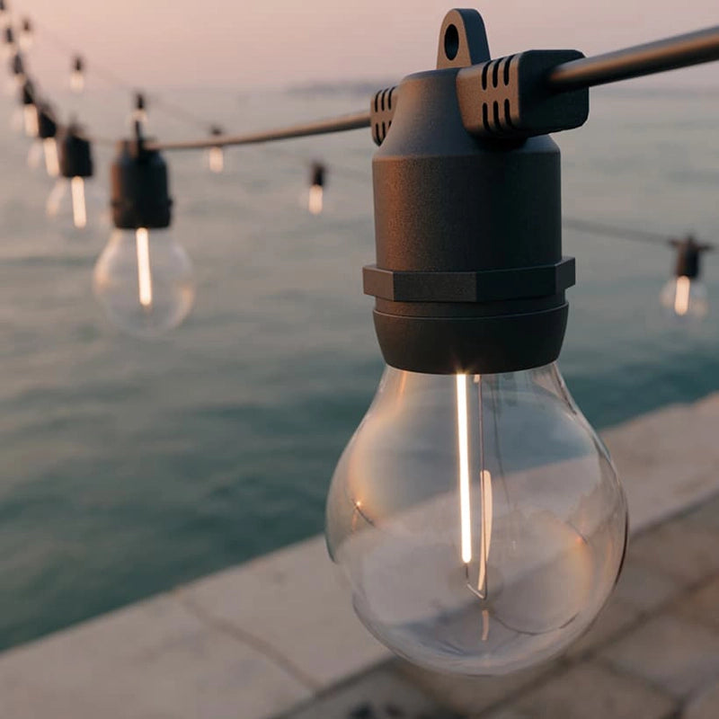 Suri Coastal 9.9M Edinburgh Solar & USB Rechargeable Festoon Lights – 20 Lights