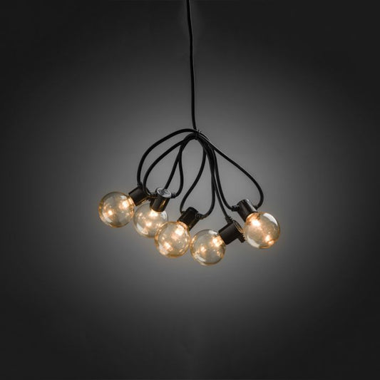 LED Globe Festoon Lights – 20-Light Amber String (4.75 m)