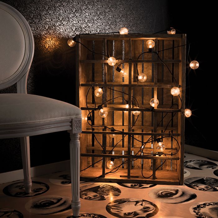 LED Globe Festoon Lights – 20-Light Amber String (4.75 m)