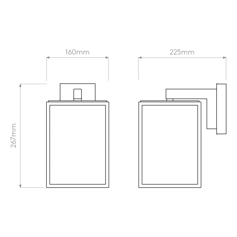 Outdoor Hanging Lantern Wall Light – Box 270 (Textured Black)