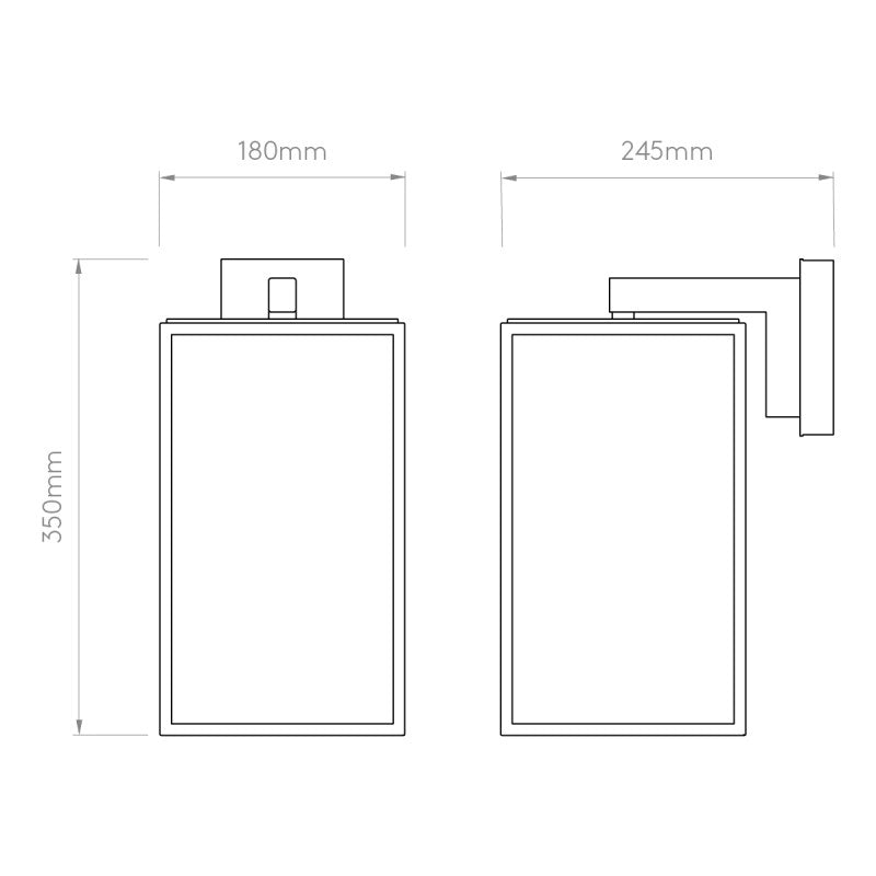 Outdoor Hanging Lantern Wall Light – Box 350 (Black)