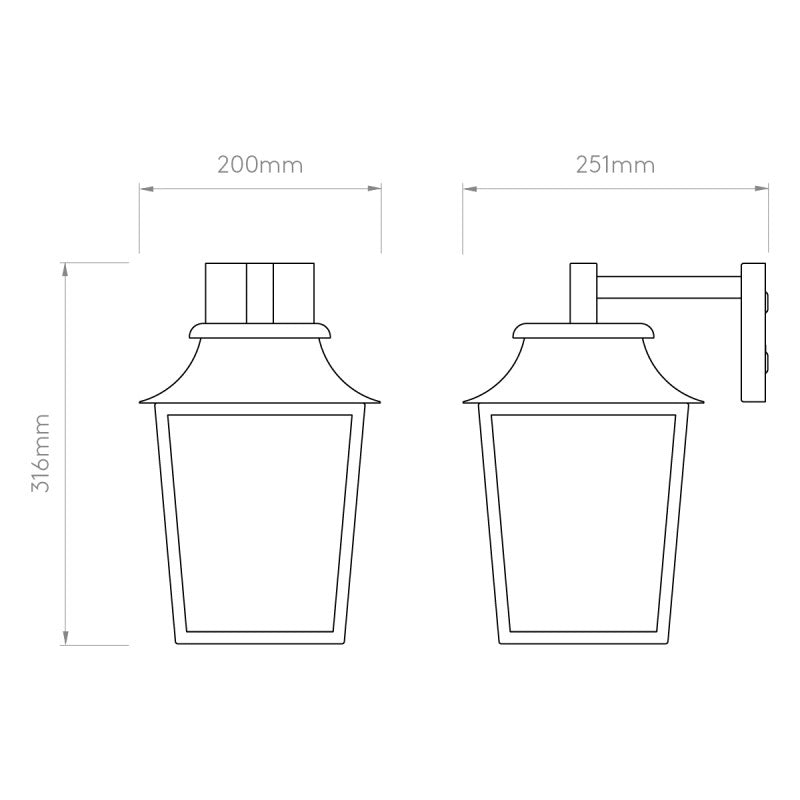 Outdoor Hanging Lantern Wall Light – Richmond (Black)