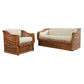 Rattan Settee Armchair in Scalamandre