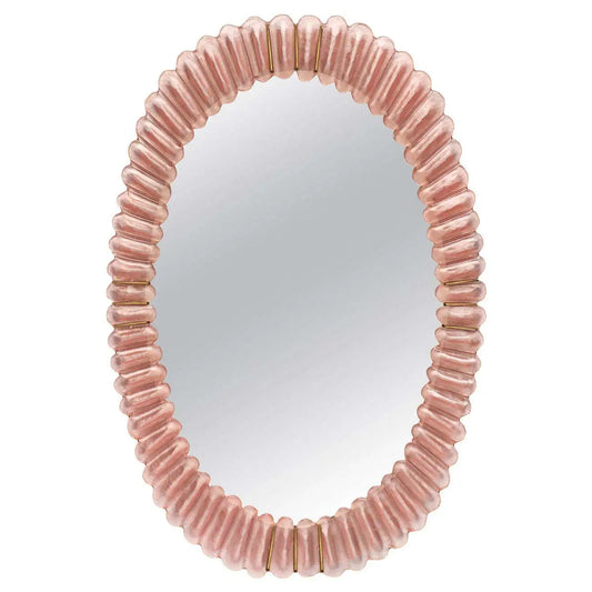 Large Oval Pink Murano Glass Mirror