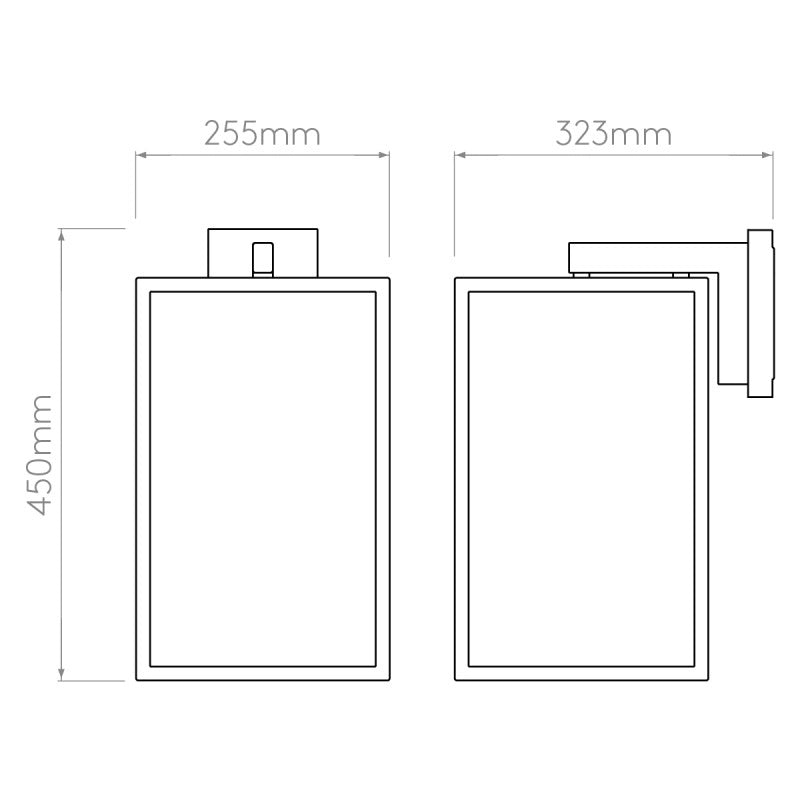 Outdoor Hanging Lantern Wall Light – Black Box 450