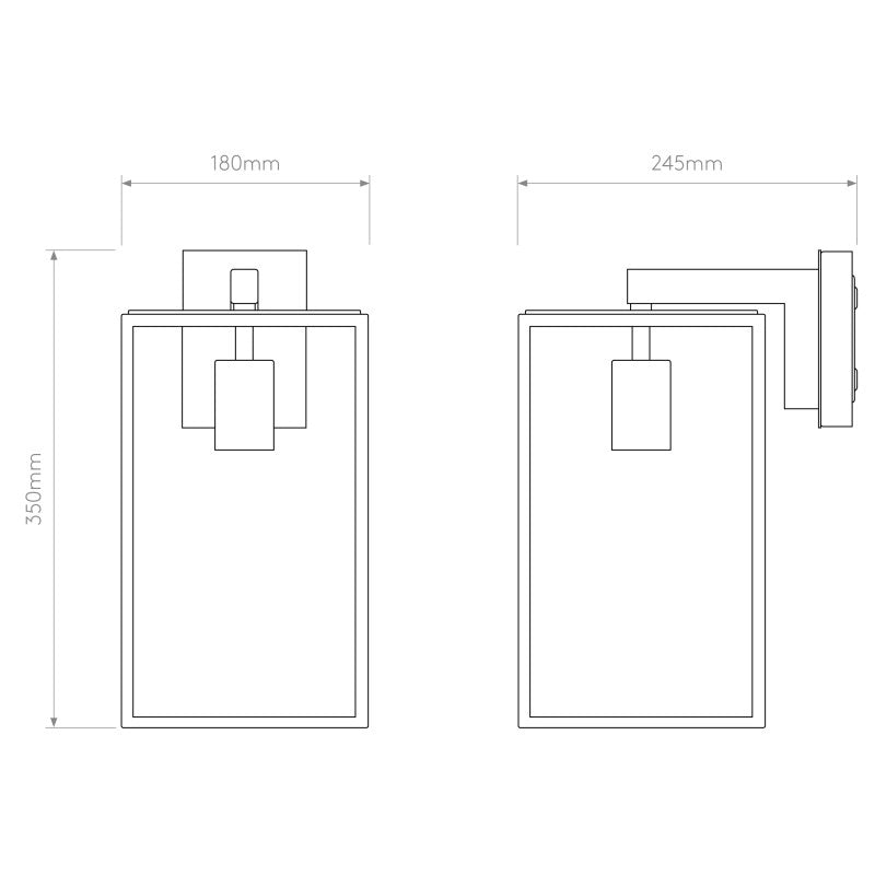 Outdoor Hanging Lantern Wall Light – Black Box 450